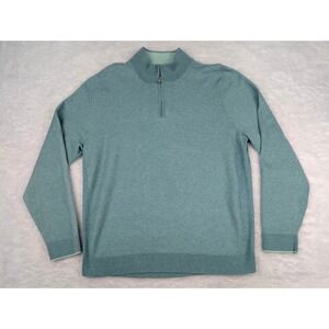 Tommy Bahama 1/4 Zip‎ Island Zone Pullover Men's L Teal Long Sleeve Beach
